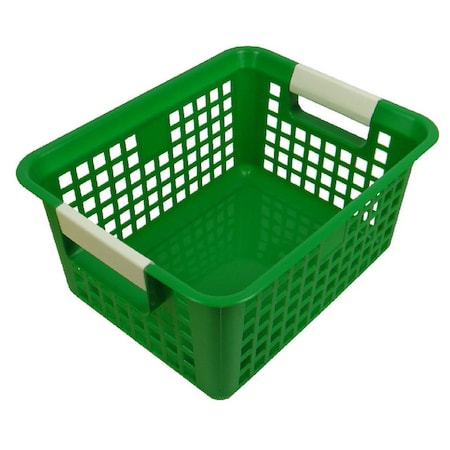 Romanoff Hang & Stack Storage Bin, Plastic, Green, 6 in H, 9 3/4 in W, 12 1/4 in L, 3 PK 749-05